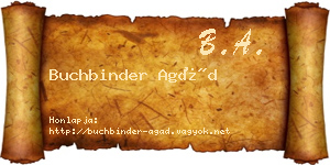 Buchbinder Agád névjegykártya